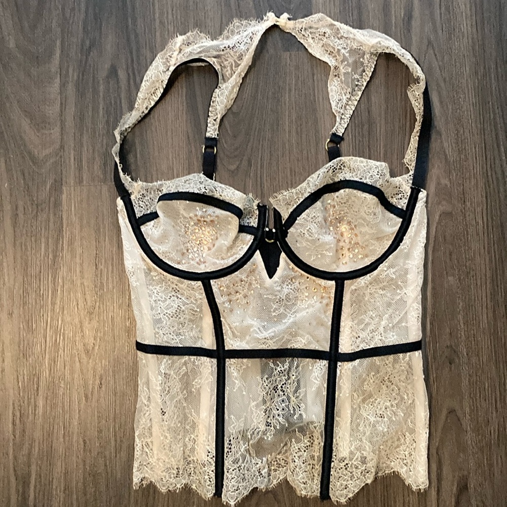 Victoria Secret Corsett  34DD. Gold sparkles